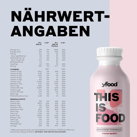 yfood Trinkmahlzeit Fresh Berry 500ml