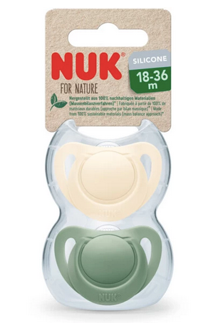 NUK Schnuller For Nature Silikon 18-36 Monate grün / creme 2er-Pack