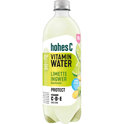 hohes C Vitamin-Wasser Limette Ingwer 0,5 l