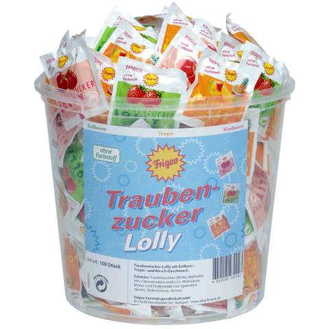 Frigeo Traubenzucker Lolly 100 Stück