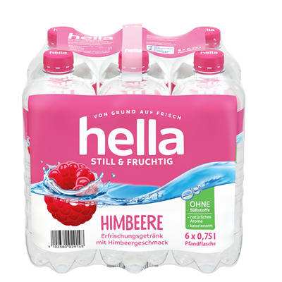 hella still & fruchtig Himbeere 6 x 0,75 l