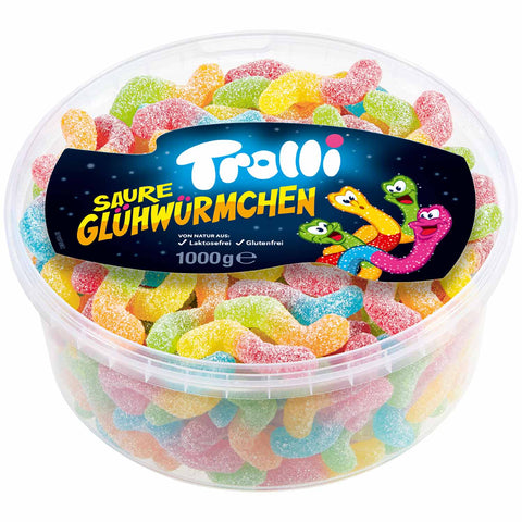 Trolli Saure Glühwürmchen Dose 1 kg