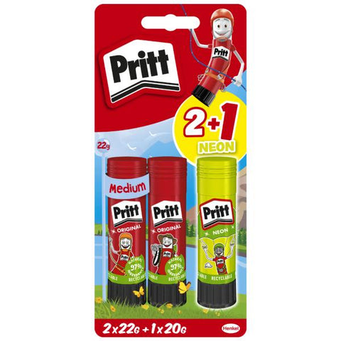 Pritt Klebestift 2x22g Original + 1x20g Glitzer
