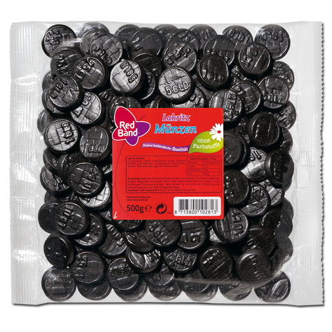 Red Band Lakritz Münzen, 500g Beutel