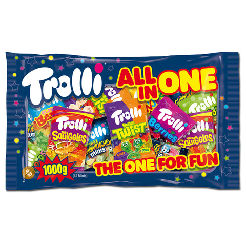 Trolli All in One Minibeutel, Fruchtgummi, 50 Beutel