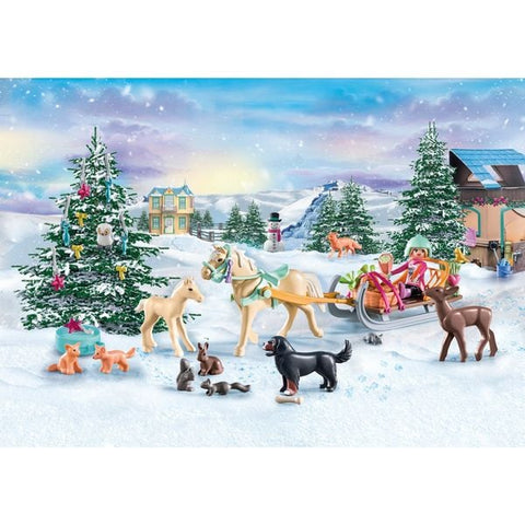 Adventskalender Pferde: Weihnachtliche Schlittenfahrt