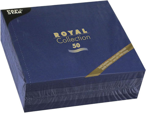 Servietten, dunkelblau "ROYAL Collection" 1/4-Falz 40 x 40 cm  Papstar 11605