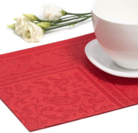 Servietten "ROYAL Collection" 1/4-Falz 40 cm x 40 cm rot "Ornaments", Papstar (11667)