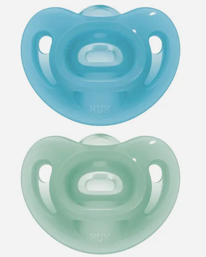 Nuk Schnuller 2er Pack Sensitiv - Silikon 6-18 M - Blau Grün