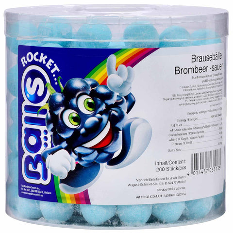 Rocket Balls Brausebälle Brombeer sauer 200 Stück