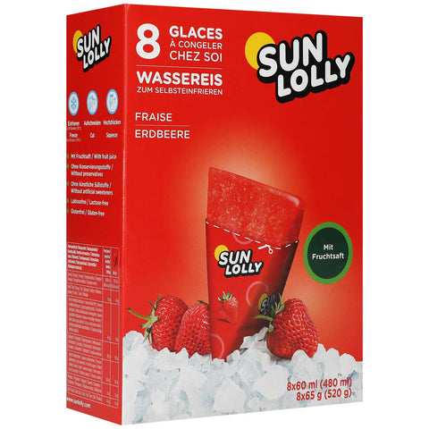 Sun Lolly Wassereis Erdbeere 8er